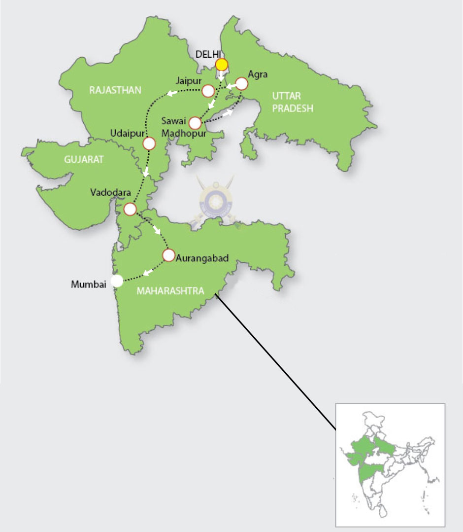 Indian Odyssey Route Map